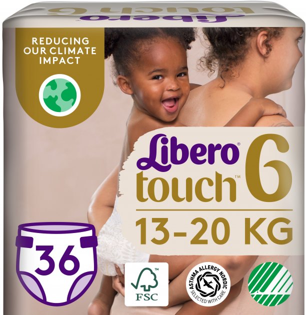 Підгузки Libero Touch 13-20 кг Розмір 6 36 шт